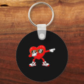 Dabbing Heart Funny Toddler Girls Kids Boys Valent Schlüsselanhänger (Vorderseite)