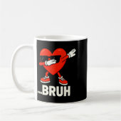 Dabbing Heart Sungles Bruh Meme Funny Valentine Kaffeetasse (Links)