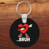 Dabbing Heart Sungles Bruh Meme Funny Valentine Schlüsselanhänger (Vorderseite)