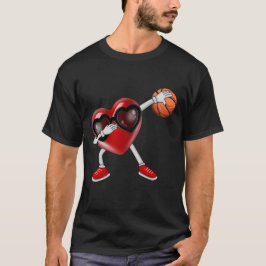 Dabbing Heft Dab Niedlicher Valentinstag Basketbal T-Shirt