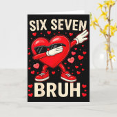 Dabbing Herz 67 Bruh Lustige Männer Kinder Jungen  Karte (Gelbe Blume)