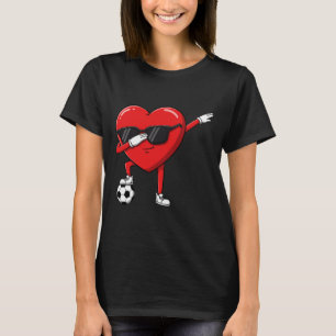 Dabbing Herz Dab Süß Valentinstag Jungen Fußball  T-Shirt