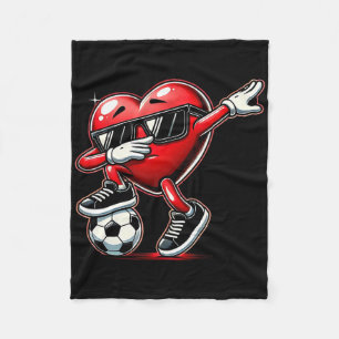 Dabbing Herz Dab Süßer Valentinstag Jungen Fußball Fleecedecke