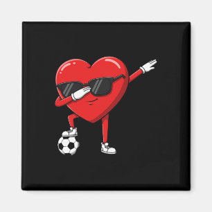 Dabbing Herz Dab Süßer Valentinstag Jungen Fußball Magnet