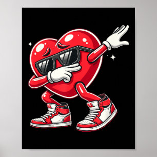 Dabbing Herz Funny Valentinstag _ Mens Kids Junge Poster