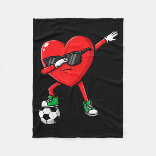 Dabbing Herz Fußball Valentinstag Lustiger Dab Ges Fleecedecke