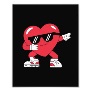 Dabbing Herz Lustige Geschenke Valentinstag Fotodruck
