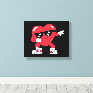 Dabbing Herz Lustige Geschenke Valentinstag Leinwanddruck