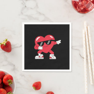 Dabbing Herz Lustige Geschenke Valentinstag Serviette