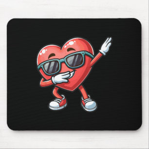 Dabbing Herz Lustiger Valentinstag Dab-Tanz Kinder Mousepad