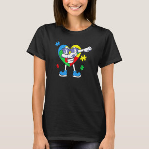Dabbing Herz Puzzle Sonnenbrille Autismus-Bewussts T-Shirt