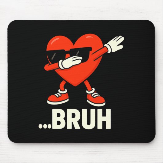 Dabbing Herz Singles ...bruh Meme Lustiges Valenti Mousepad (Vorne)