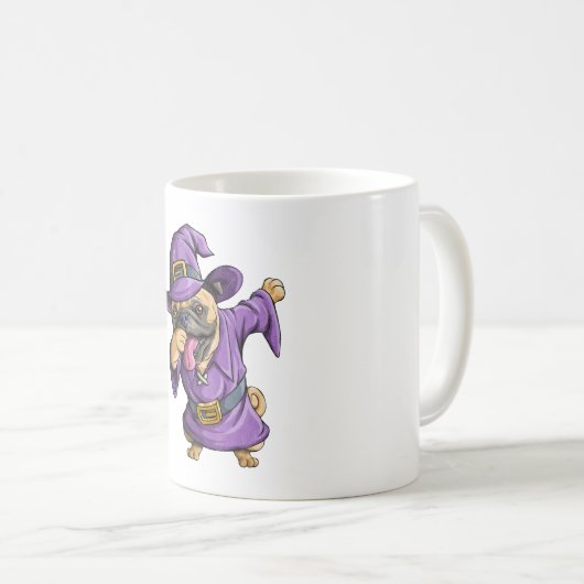 Dabbing Hexe Mops Niedlich Halloween Möpsen Funny  Kaffeetasse (VorderseiteRechts)