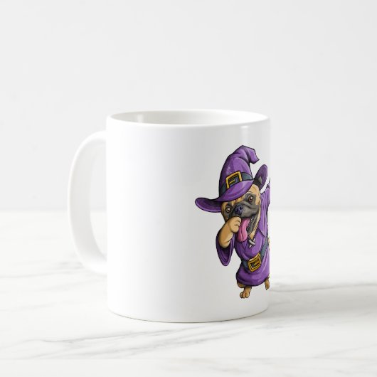 Dabbing Hexe Mops Niedlich Halloween Möpsen Funny  Kaffeetasse (Vorderseite Links)
