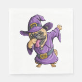 Dabbing Hexe Mops Niedlich Halloween Möpsen Funny  Serviette (Vorderseite)