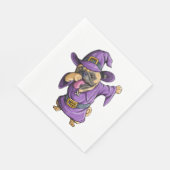 Dabbing Hexe Mops Niedlich Halloween Möpsen Funny  Serviette (Ecke)