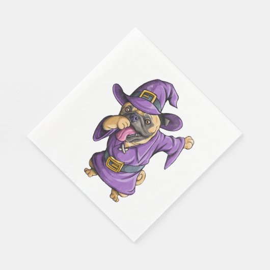 Dabbing Hexe Mops Niedlich Halloween Möpsen Funny  Serviette (Ecke)