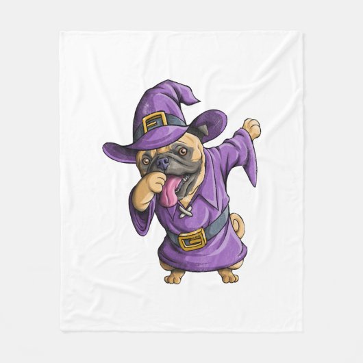 Dabbing-Hexen-Mops-Süßes Halloween-Möpse-Funny Dab Fleecedecke (Vorderseite)