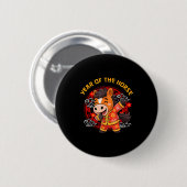Dabbing Horse Chinese New Year Of The Horse2026  Button (Vorne & Hinten)
