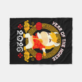 Dabbing Horse Chinese New Year Of The Horse2026 Fleecedecke (Vorderseite (Horizontal))