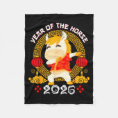 Dabbing Horse Chinese New Year Of The Horse2026  Fleecedecke (Vorderseite)