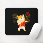 Dabbing Horse Chinese New Year Of The Horse2026 Mousepad (Mit Mouse)