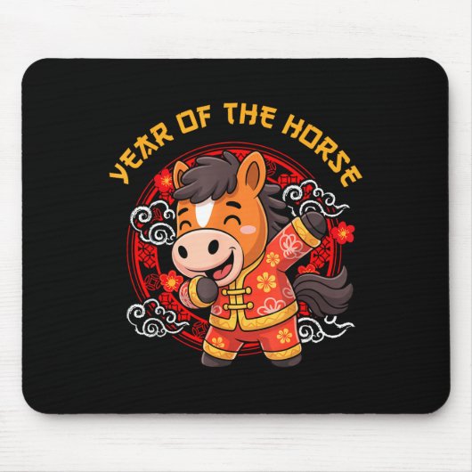 Dabbing Horse Chinese New Year Of The Horse2026 Mousepad (Vorne)