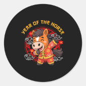 Dabbing Horse Chinese New Year Of The Horse2026 Runder Aufkleber (Vorderseite)
