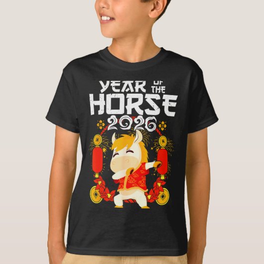 Dabbing Horse Chinese New Year Of The Horse2026 T-Shirt (Vorderseite)
