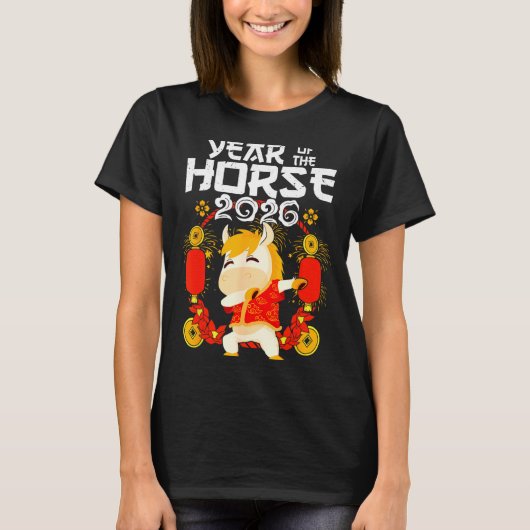 Dabbing Horse Chinese New Year Of The Horse2026 T-Shirt (Vorderseite)