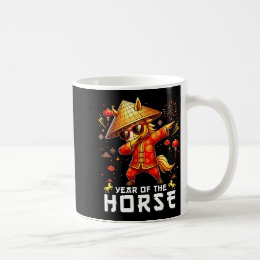 Dabbing Horse Lunar Chinese New Year Of The Horse Kaffeetasse (Rechts)