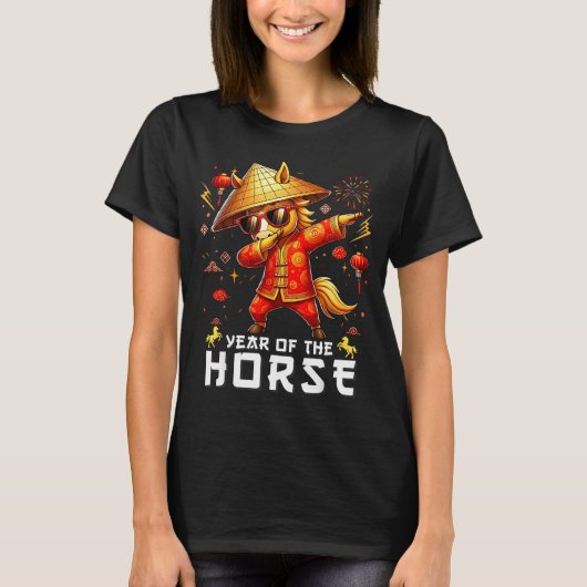 Dabbing Horse Lunar Chinese New Year Of The Horse  T-Shirt (Vorderseite)