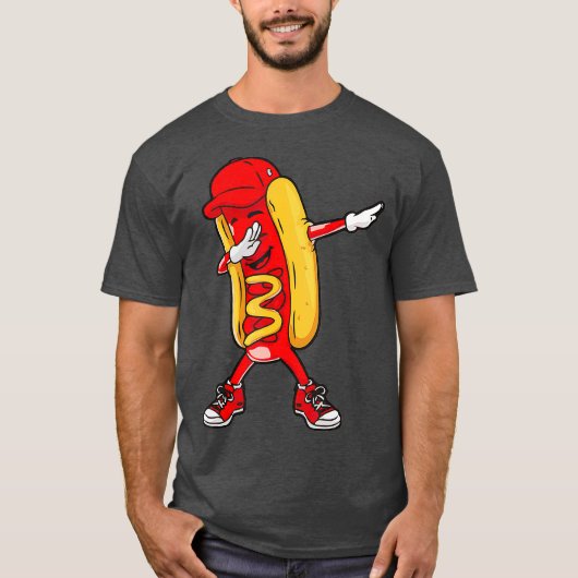 Dabbing Hot Dog Hip Hop Dab Tanz Funny T-Shirt (Vorderseite)