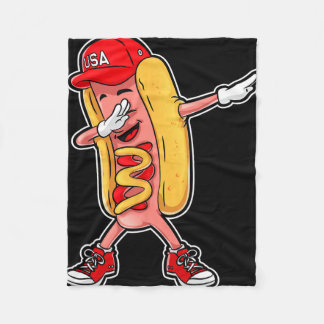 Dabbing Hot Dog T-Shirt 4. Juli Hotdog Merica  Fleecedecke