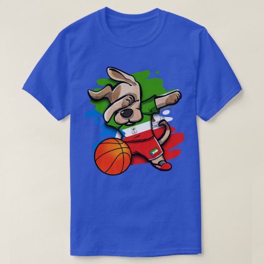 Dabbing Hund Äquatorale Guinea Basketball Fans Jer T-Shirt (Design vorne)