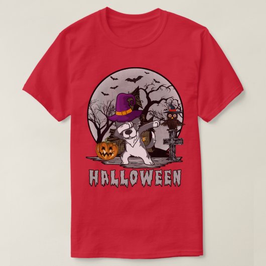 Dabbing Hund Halloween Border Collie Dab Hat Hexe T-Shirt (Design vorne)