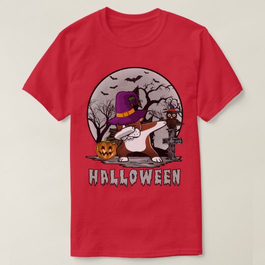 Dabbing Hund Halloween Boston Terrier Dog Dab Hat T-Shirt (Design vorne)