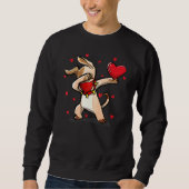 Dabbing Hund trägt Gesichtsmaske Dab Dance Funny V Sweatshirt (Vorderseite)