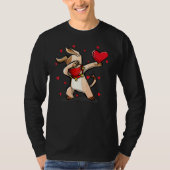 Dabbing Hund trägt Gesichtsmaske Dab Dance Funny V T-Shirt (Vorderseite)
