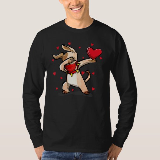 Dabbing Hund trägt Gesichtsmaske Dab Dance Funny V T-Shirt (Vorderseite)