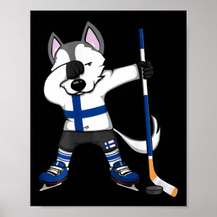 Dabbing Husky Finnland Eishockey-Fans Jersey Win Poster