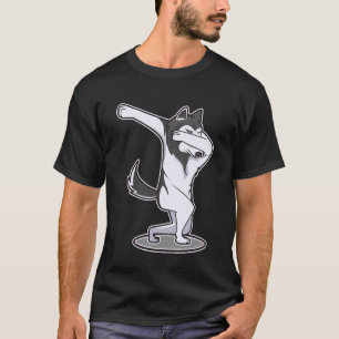 Dabbing Husky Haustierliebhaber Hunde-Mama Vintage T-Shirt