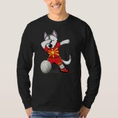 Dabbing Husky Macedonia Volleyball Fans Macedoni T-Shirt (Vorderseite)