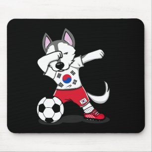 Dabbing Husky Südkorea Fußll Fans Koreanische Socc Mousepad