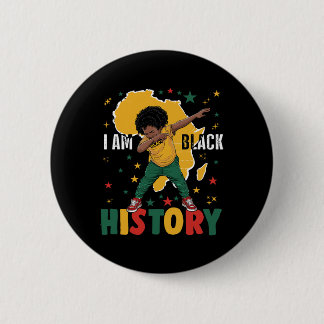 Dabbing I Am Black History Kids Boys Men Black His Button