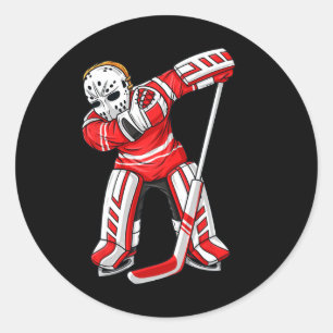 Dabbing Ice Hockey Player Fun Boys Girls Kinder ab Runder Aufkleber