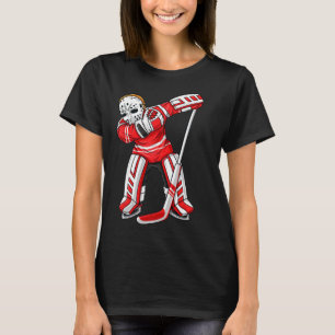 Dabbing Ice Hockey Player Fun Boys Girls Kinder ab T-Shirt