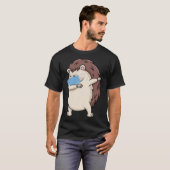 Dabbing Igel mit Face Mask Dab Bunny T-Shirt (Vorne ganz)