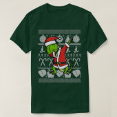 Dabbing Iguana Ugly Christmas Sweater Grafik T-Shirt (Design vorne)