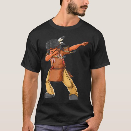 Dabbing Indian Funny Niedlich Native American Danc T-Shirt (Vorderseite)